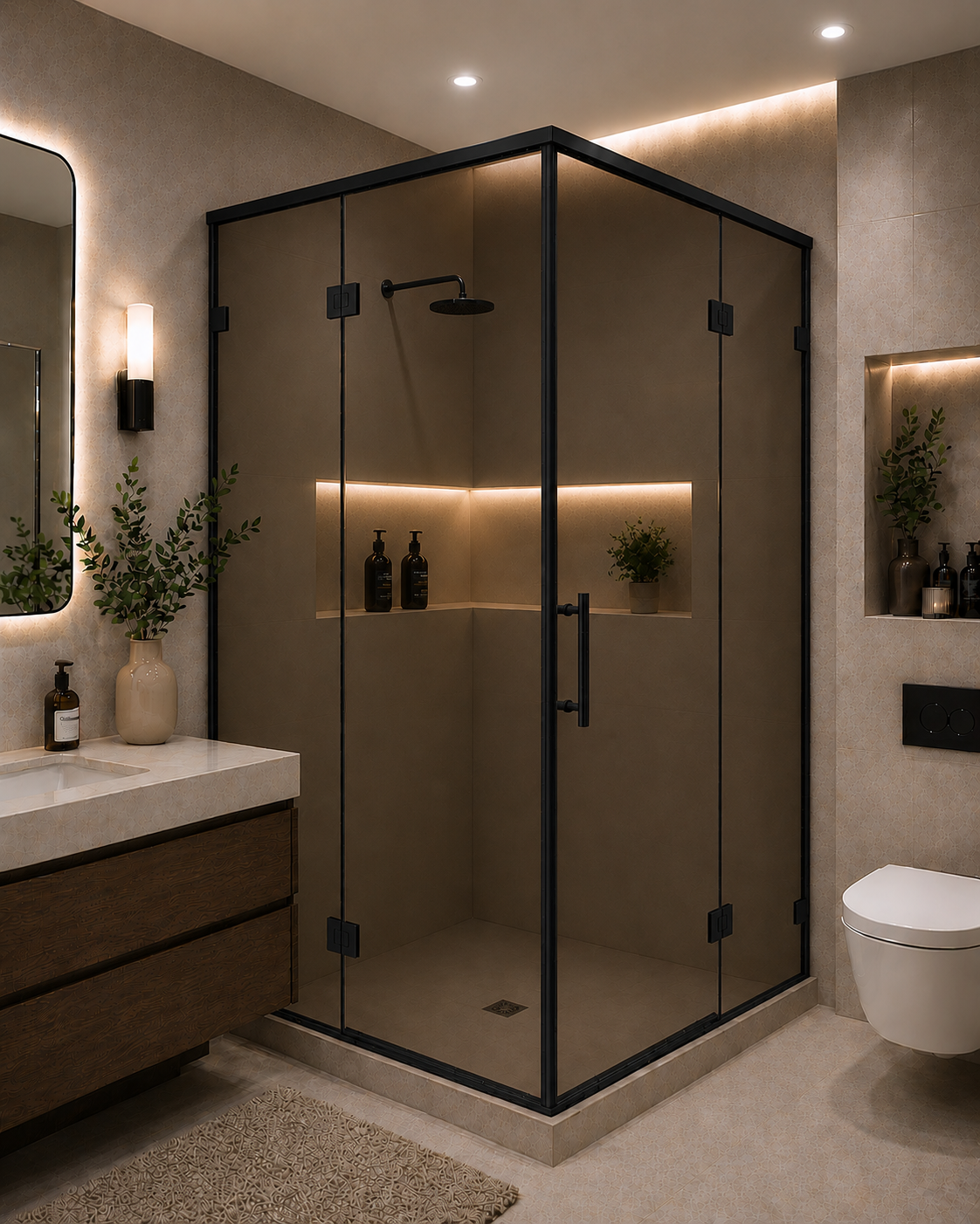 L Shape Tinted Shower Enclosure