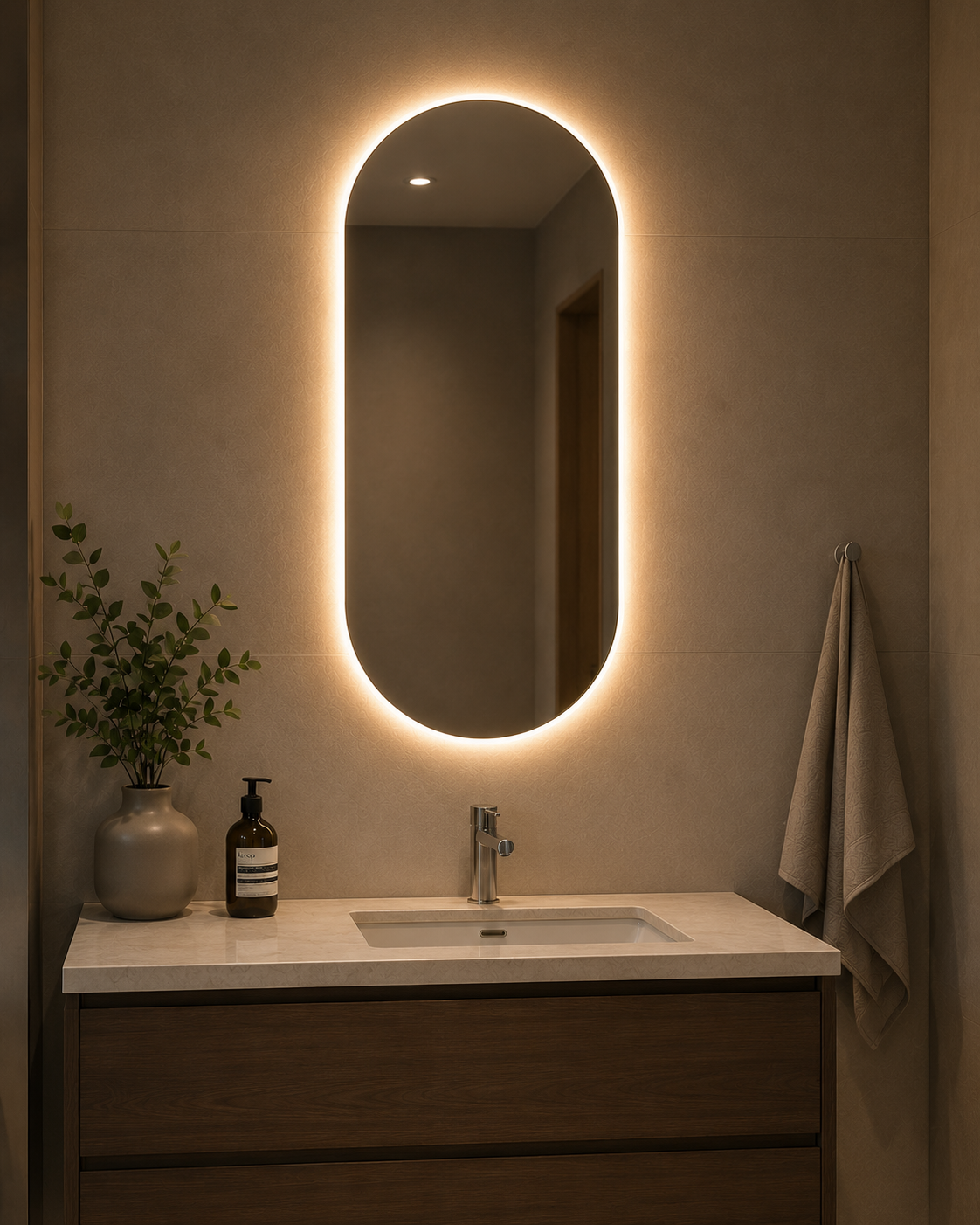 Capsule LED Mirror 36" × 24"