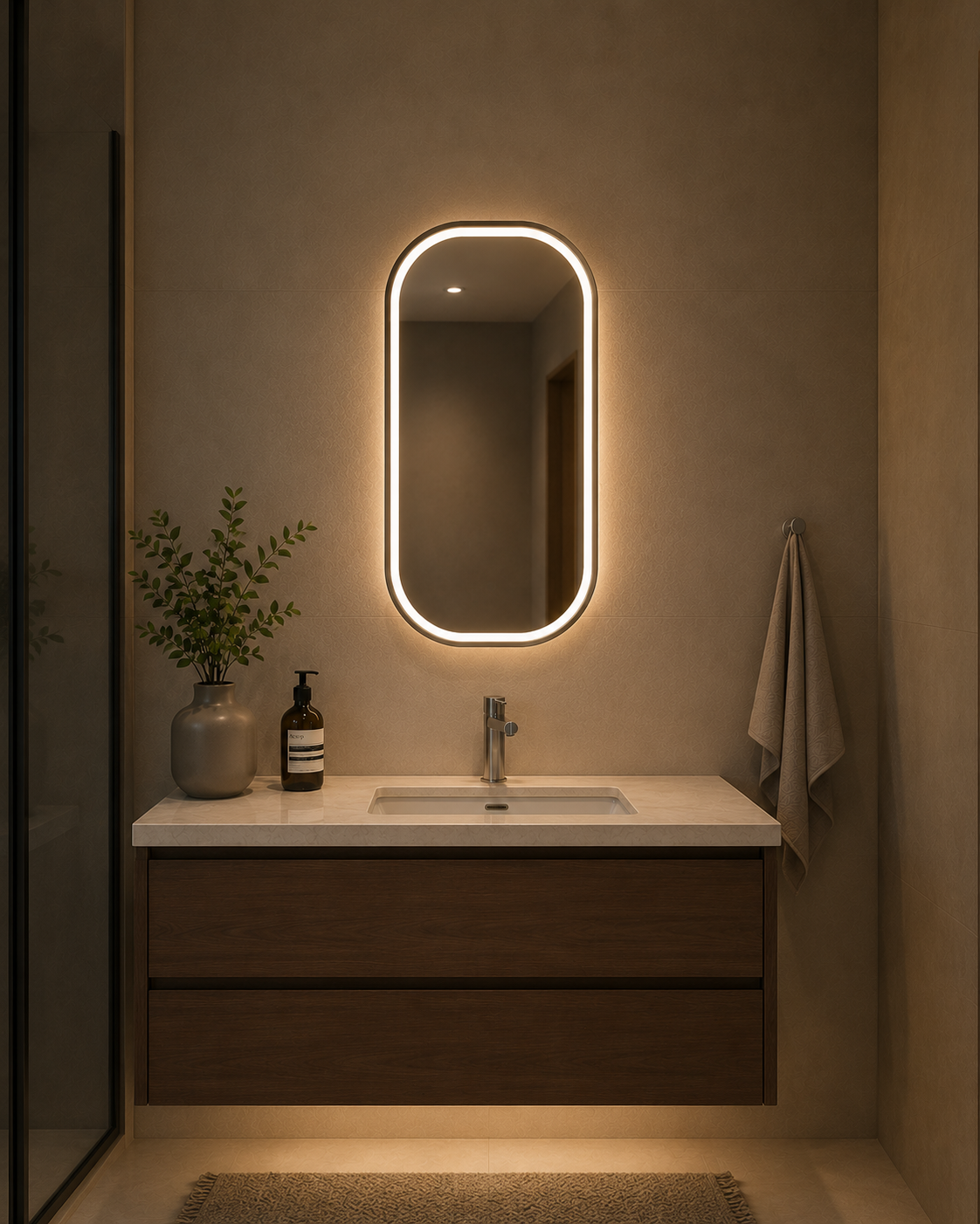 Capsule LED Mirror 30" × 22"