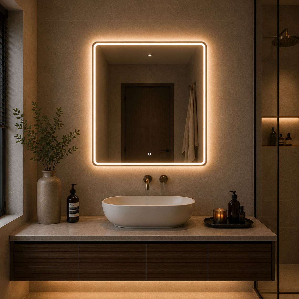 Bathroom Square Mirror